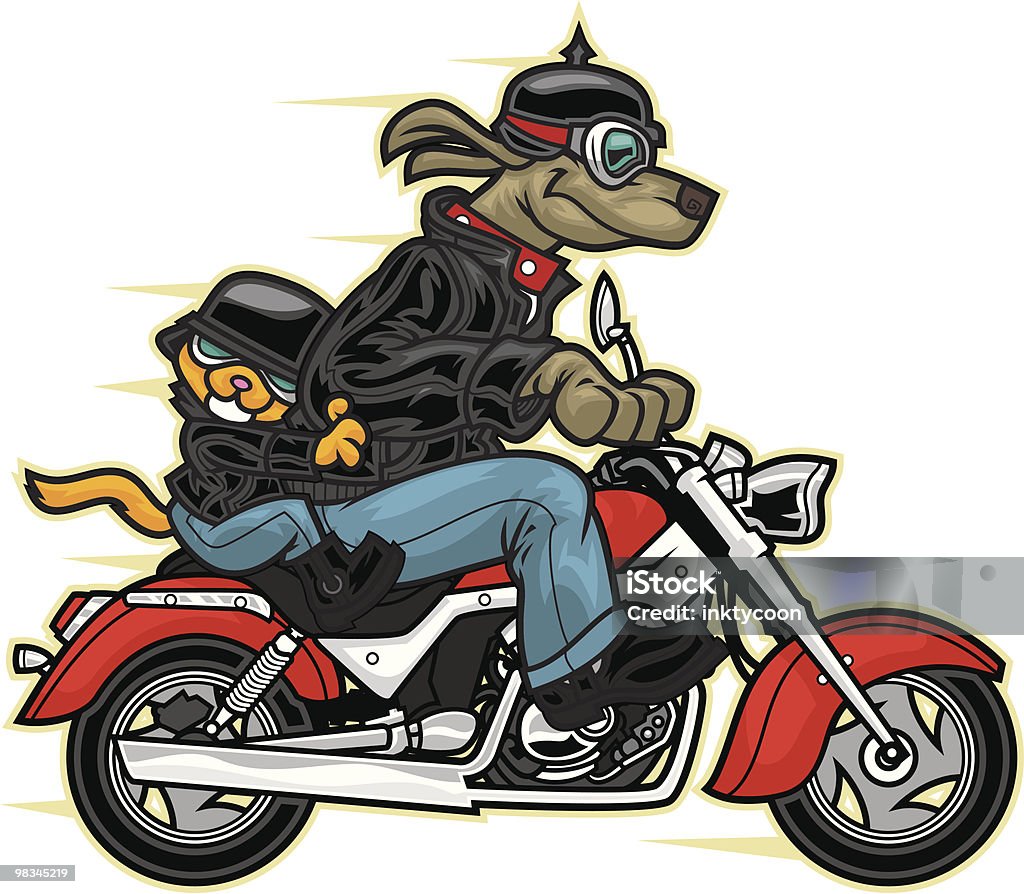 Мотоцикл на - Векторная графика Собака роялти-фри