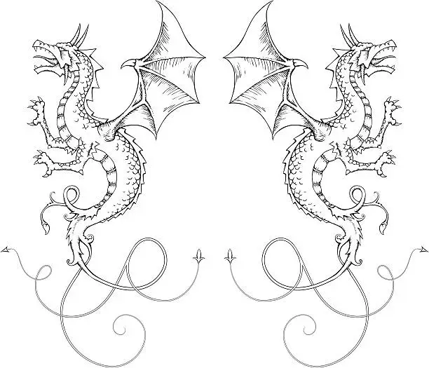 Vector illustration of Dragons