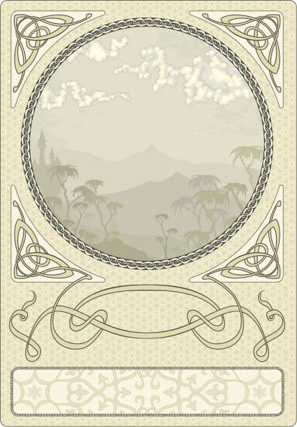 artystyczną nouveau ramki - styl celtycki stock illustrations