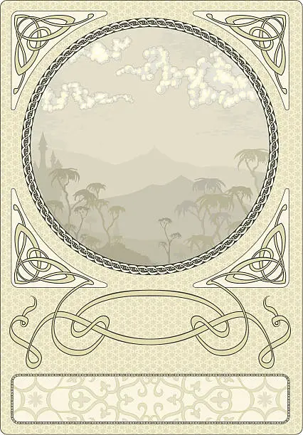 Vector illustration of Arty Nouveau Frame
