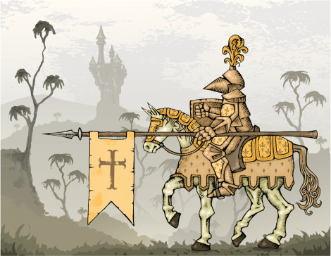 Knight on Horseback with Castle in Background