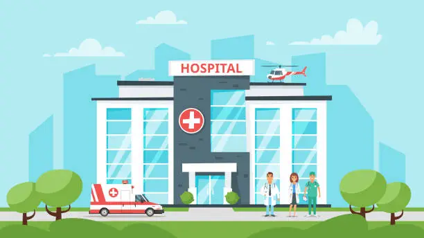 Vector illustration of medical hospital building