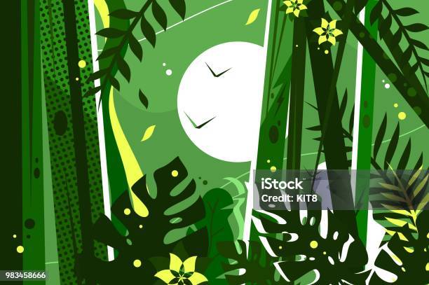 Green Jungle Background Stock Illustration - Download Image Now - Environmental Conservation, Rainforest, Animal Wildlife