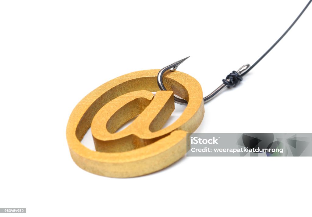A fish hook with email sign A fish hook with email sign / Online fraud / Email phishing attack concept Phishing Stock Photo