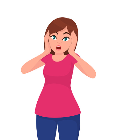 Ilustración de Mujer Con Expresión De La Cara De Miedo Expresión De Mujer Joven Con Las Manos En La Cabeza Ilustración De Estilo De Dibujos Animados y más Vectores Libres de Derechos Ilustración de Mujer Con Expresión De La Cara De Miedo Expresión De Mujer Joven Con Las Manos En La Cabeza Ilustración De Estilo De Dibujos Animados y más Vectores Libres de Derechos