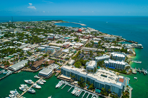 Aerial drone photo of scenic Key West Florida USA