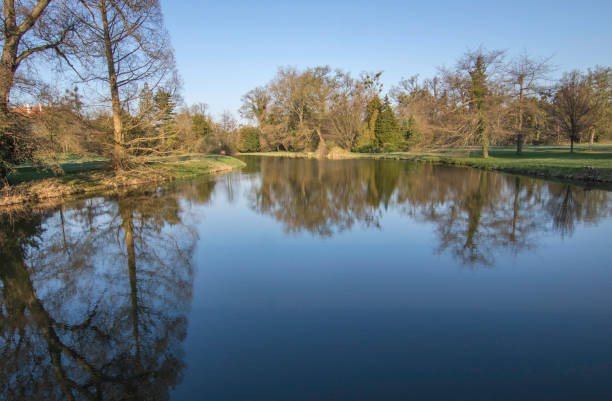 istock Sunny morning view over a Lake in Lednice Europe 983511324