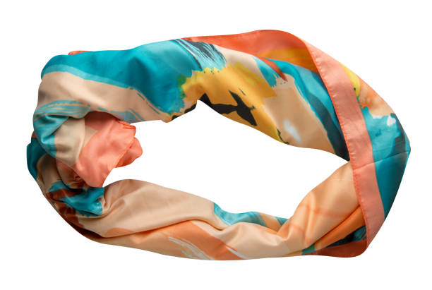 istock scarf summer. multicolored scarf. Scarf top view 983516932