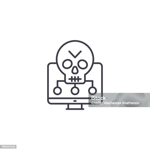 Software Vulnerabilities Linear Icon Concept Software Vulnerabilities Line Vector Sign Symbol Illustration Stock Illustration - Download Image Now