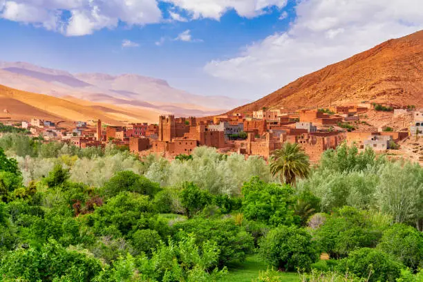 Kasbah and village in Morocco North Africa