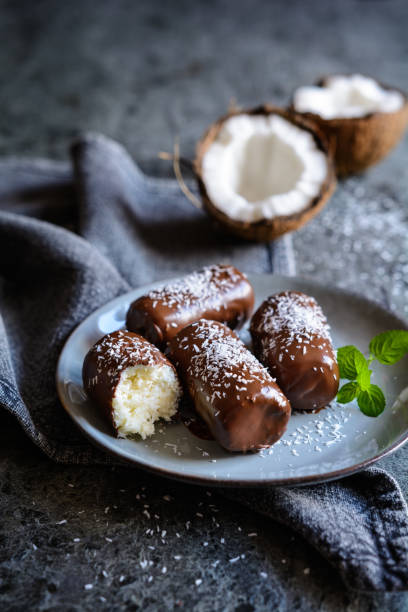 istock Coconut bars coated in chocolate 983592342