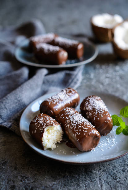 istock Coconut bars coated in chocolate 983592372