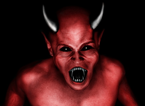 scary horror portrait of angry devil