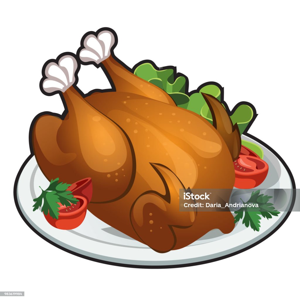 Ilustración de Delicioso Pollo A La Brasa Aislado Sobre Fondo Blanco Primer  Plano Ilustración De Vector De Dibujos Animados y más Vectores Libres de  Derechos de Alimento - iStock