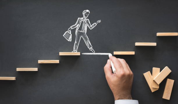 istock Career Planning and Business Challenge Concept with Hand Drawn Chalk Illustrations on Blackboard 983672522