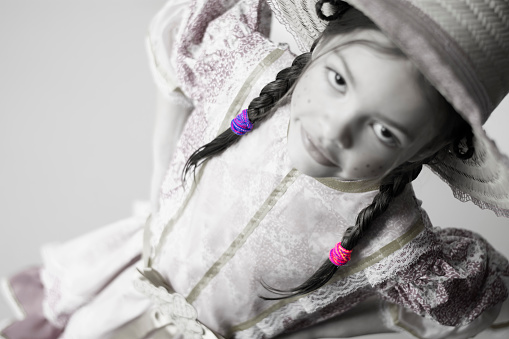 Brazilian child wearing traditional costume for June party - Caipira style