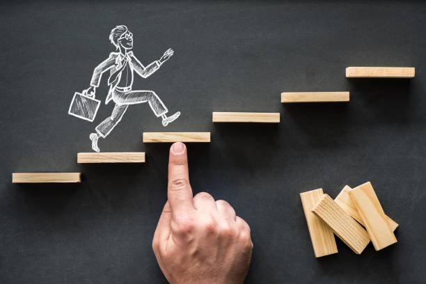 istock Career Planning and Business Challenge Concept with Hand Drawn Chalk Illustrations on Blackboard 983679816