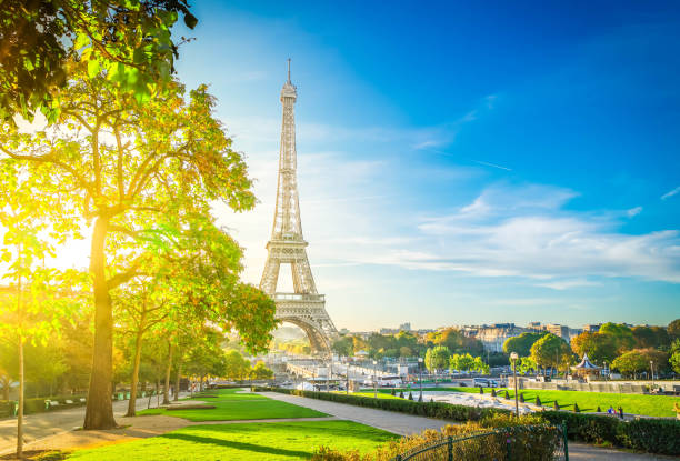 istock eiffel tour and from Trocadero, Paris 983689876