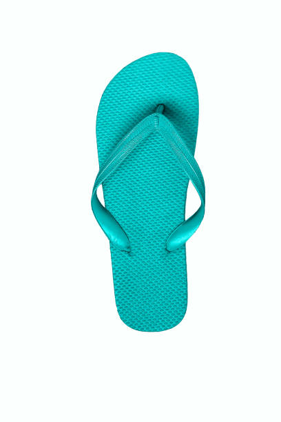 istock Blue rubber flip flops, isolated on white background 983710060