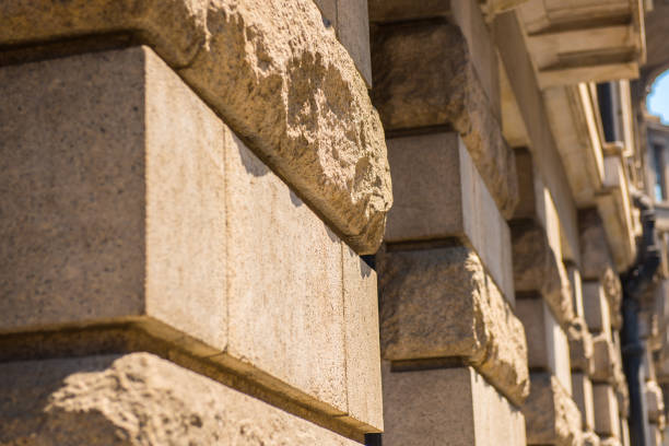 istock Old commercial building exterior walls. 983743920