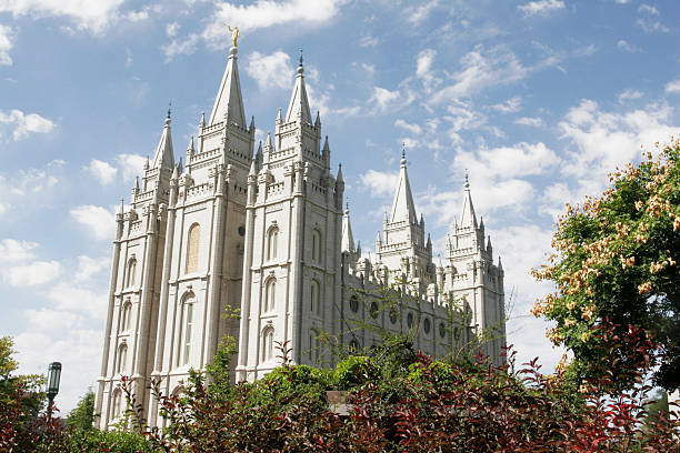 templo de salt lake city - temple mormonism salt lake city temple square fotografías e imágenes de stock