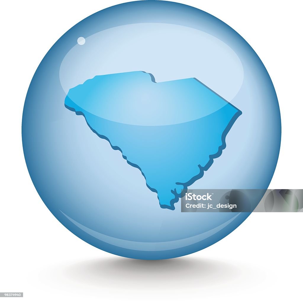 Estado de Carolina del Sur-Serie esfera - arte vectorial de Azul libre de derechos