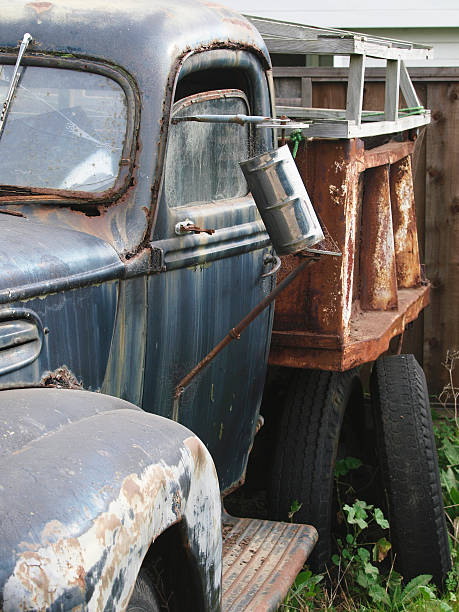 Rusty Old Truck distressed rusty vintage pickup truck close up detail stock pictures, royalty-free photos & images