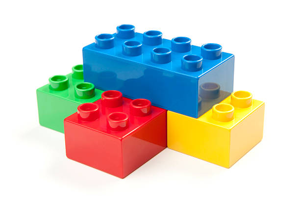 istock Four colored blocks stacked on top of each other 98376412