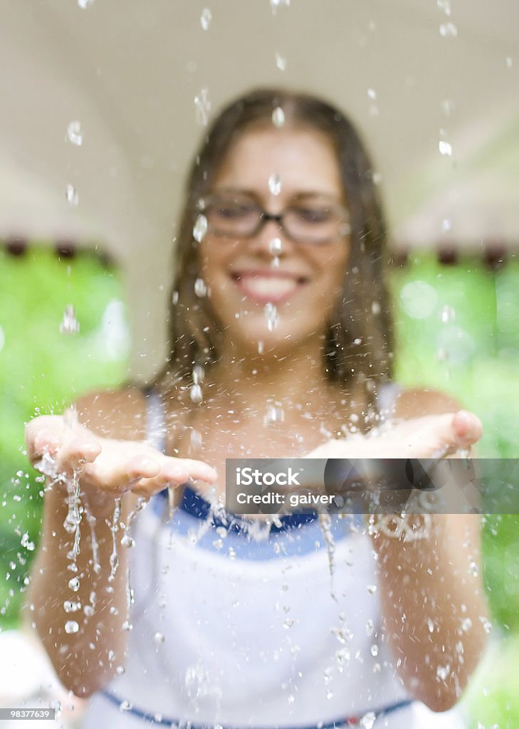 clean water drops on the hands  Adult Stock Photo