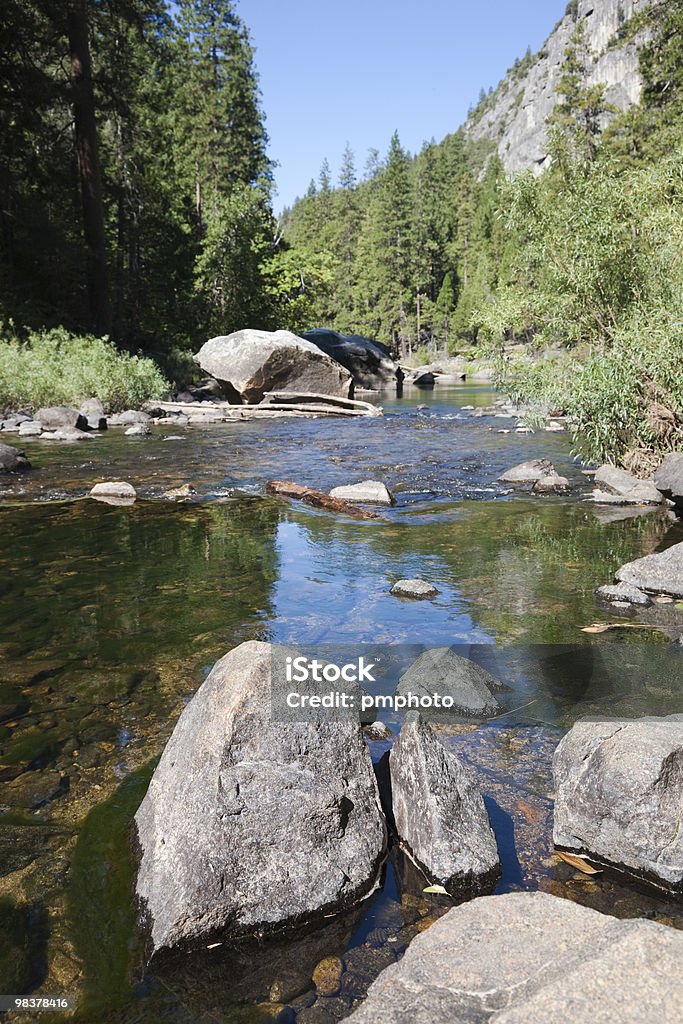 Fiume Parco Nazionale di Yosemite - Foto stock royalty-free di Masso