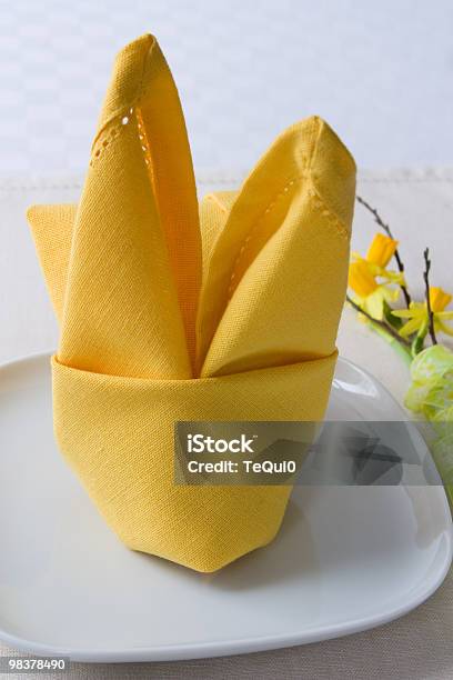 Easter Napkin Stock Photo - Download Image Now - Napkin, Origami, Celebration