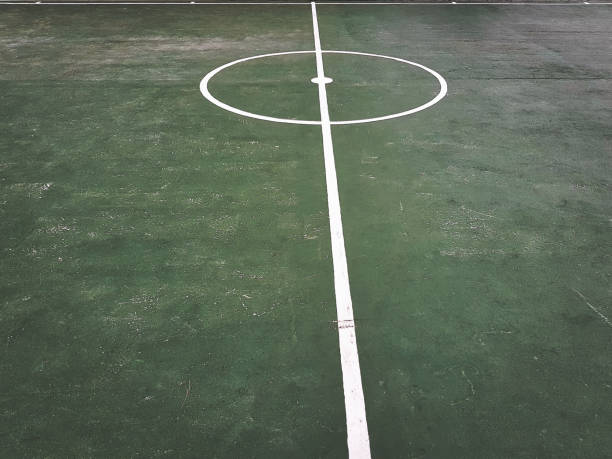 istock Empty Old Green Futsal Field for Sport Activity 983789020