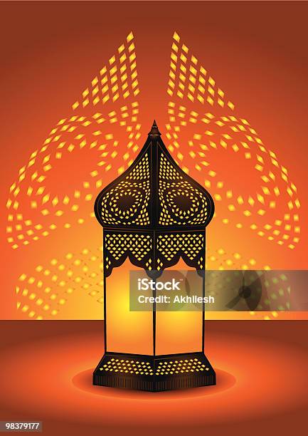 Komplizierte Arabische Lampe Auf Etage Stock Vektor Art und mehr Bilder von Dekoration - Dekoration, Design, Detailliert