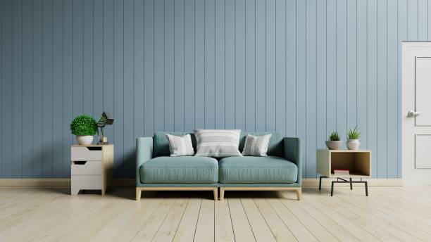 istock The modern interior of Living room and Soft Sofa on wall blue 983793614