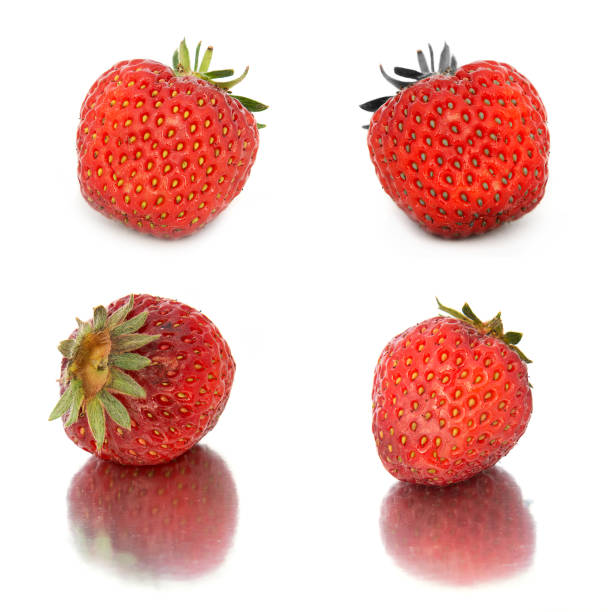 istock many different sets of strawberries on white background, isolate with strawberries, a lot different on one sheet. 983794458
