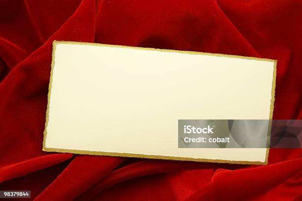 Elegant Card On Red Velvet Stock Photo - Download Image Now - Christmas, Close-up, Color Image