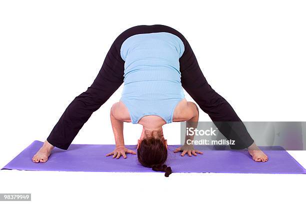 Woman In Yoga Position Stock Photo - Download Image Now - Adult, Backgrounds, Balance