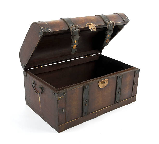 istock A brown wood opened treasure chest 98380068