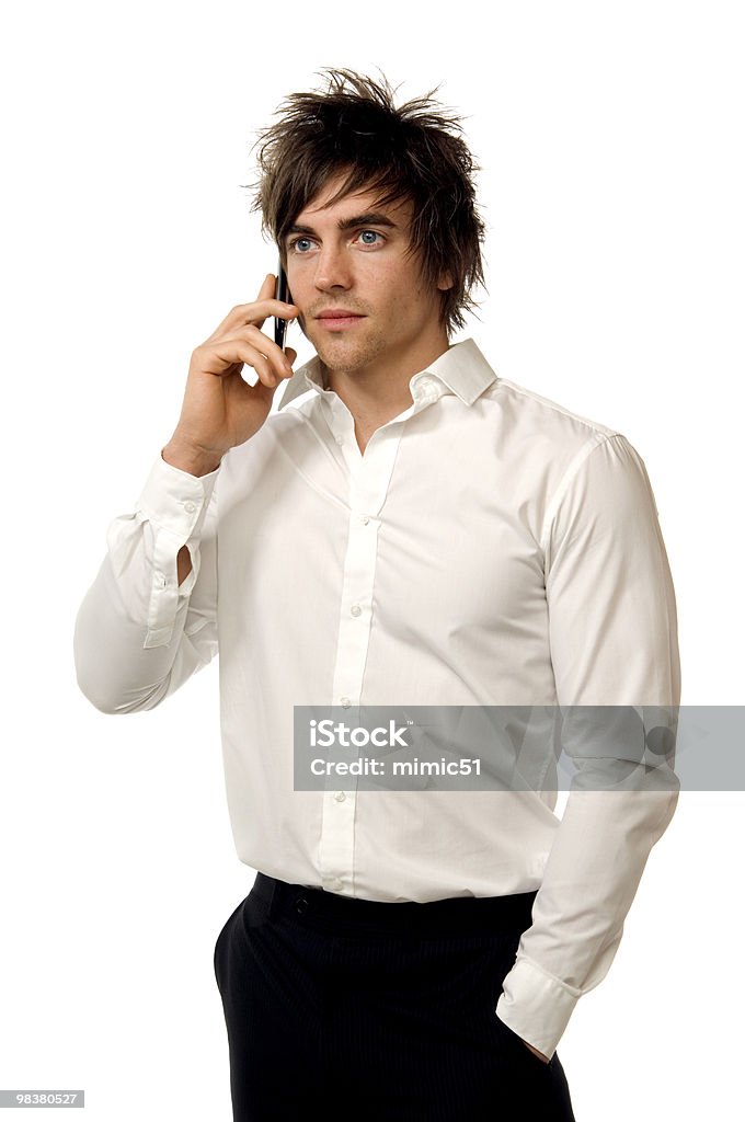 Giovane uomo isolato su sfondo bianco - Foto stock royalty-free di Abbigliamento casual