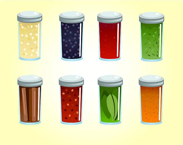 Vector illustration of Various Spice Jars