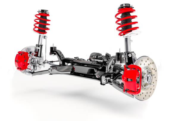 istock 3d car suspension, on white background 983846272