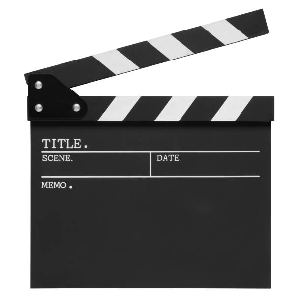 istock open blank clapper board on top view vintage white wood table for the action scene or filming and shooting movie or cinema production included clipping path 983849714