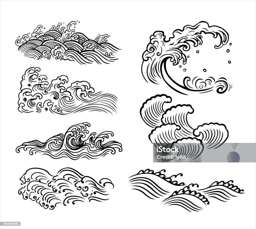 Wave Type Design Wave Design Stock Illustration - Download Image Now - Pattern, Vietnam ...