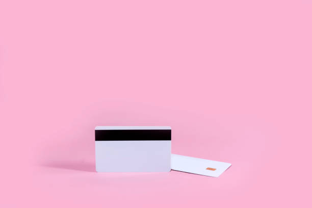 Smart Card on pink background. stock photo