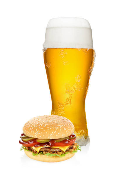 istock Hamburger and glass of beer 983889248