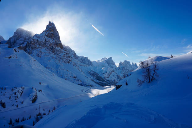 istock Snow Peak Mountain Landscape sun at winter 983901790