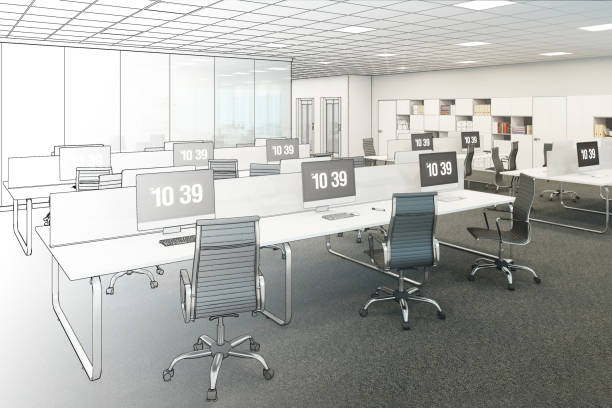 istock The sketch becomes a real office 983935686