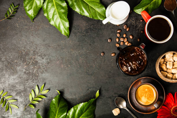 istock Border of various coffee 983938898