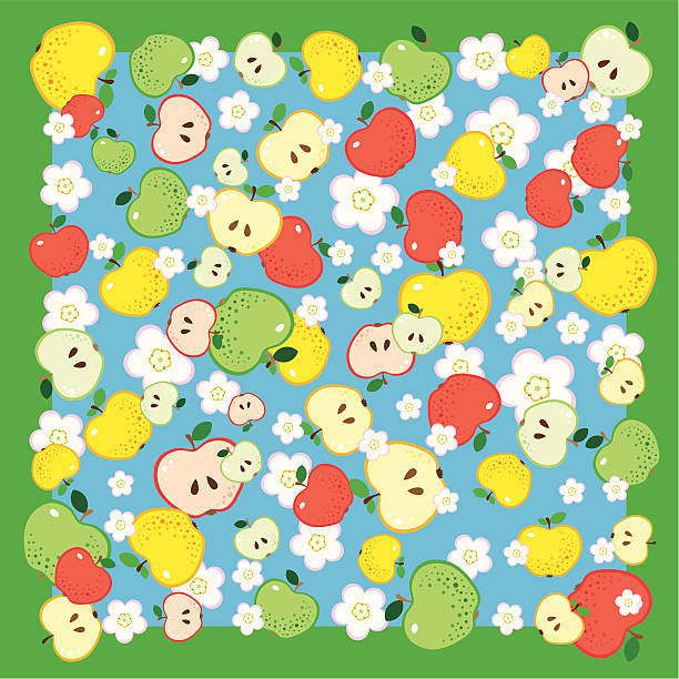 äpfel - blossom florescence flower wallpaper pattern stock-grafiken, -clipart, -cartoons und -symbole