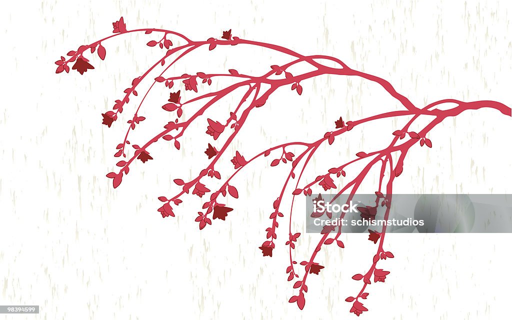 Blossom en woodscreen - arte vectorial de Brote libre de derechos